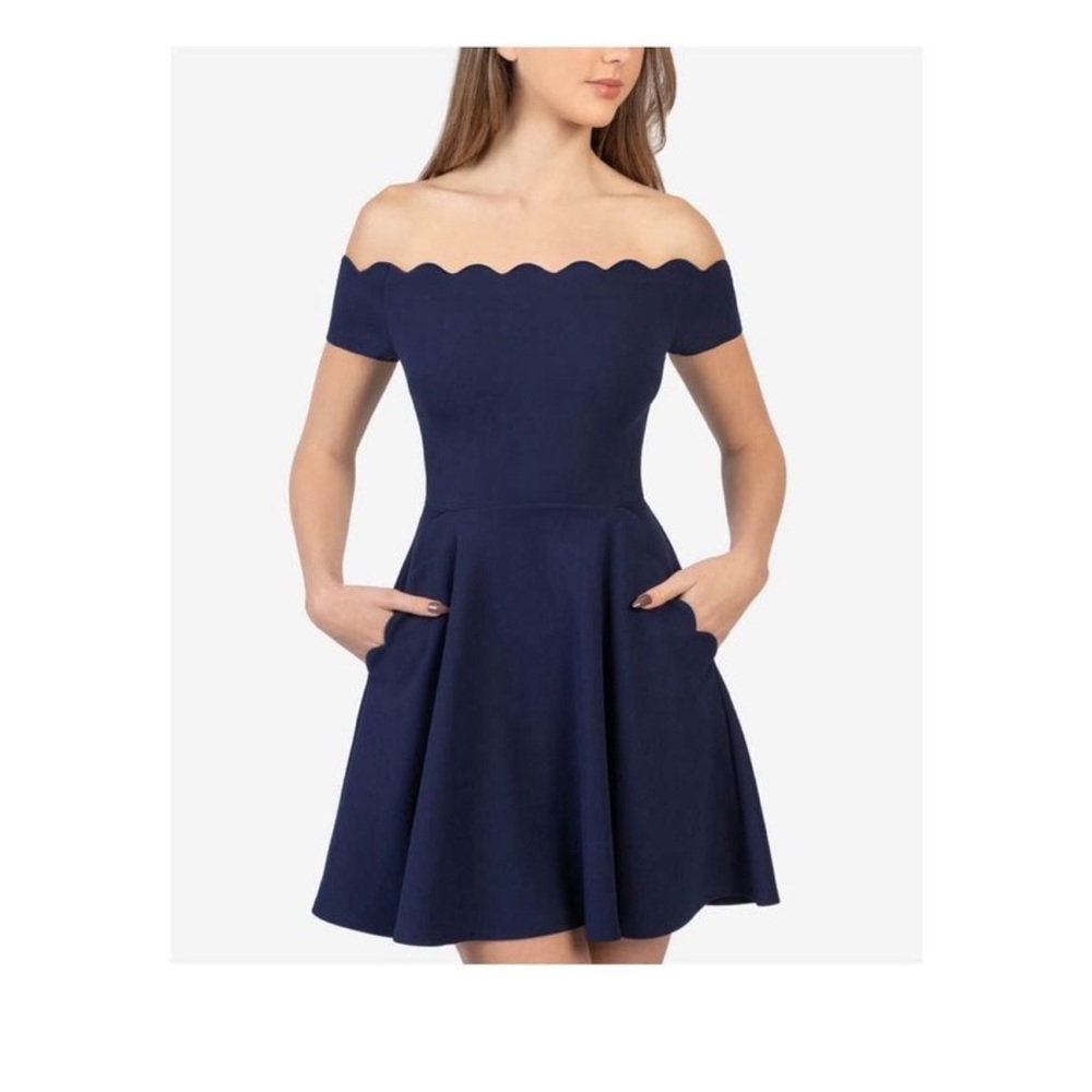 Ted Backer B. Darlin Womens  Scalloped Mini Cocktail and Party Dress